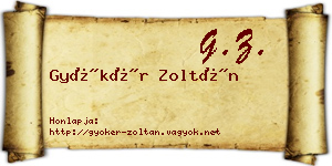 Gyökér Zoltán névjegykártya